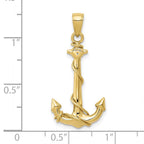 FJC Finejewelers 10 kt Yellow Gold Anchor with Rope Charm 32 x 16 mm