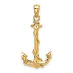 FJC Finejewelers 10 kt Yellow Gold Anchor with Rope Charm 32 x 16 mm