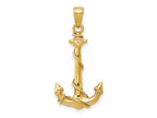 FJC Finejewelers 10 kt Yellow Gold Anchor with Rope Charm 32 x 16 mm