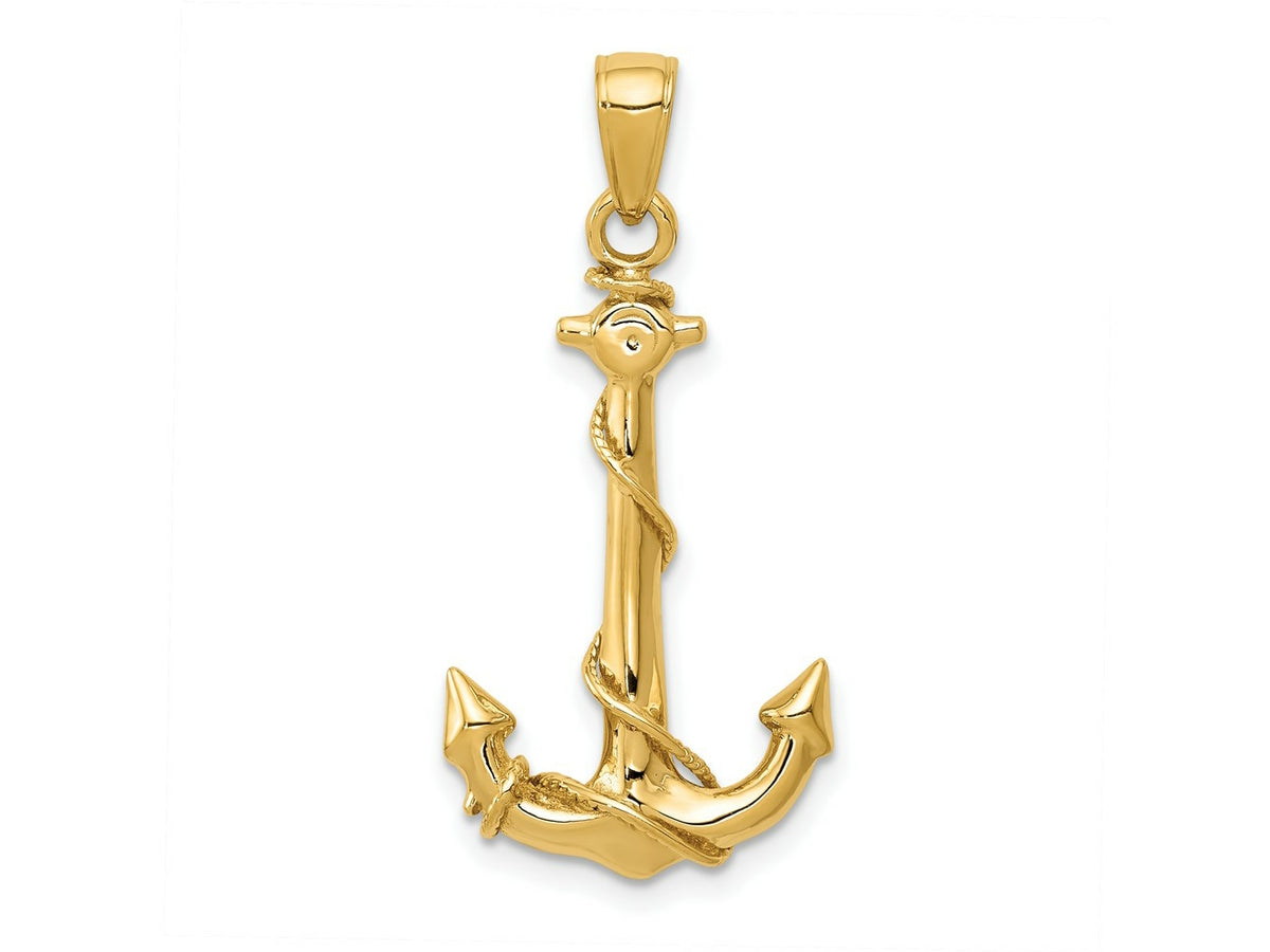 FJC Finejewelers 10 kt Yellow Gold Anchor with Rope Charm 32 x 16 mm
