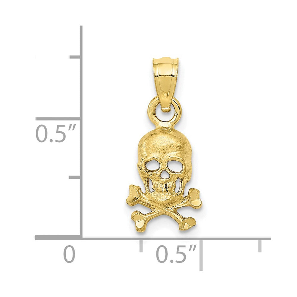 FJC Finejewelers 10 kt Yellow Gold Skull and Cross Bones Charm 19 x 8 mm