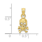 FJC Finejewelers 10 kt Yellow Gold Skull and Cross Bones Charm 19 x 8 mm