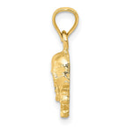 FJC Finejewelers 10 kt Yellow Gold Skull and Cross Bones Charm 19 x 8 mm