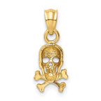 FJC Finejewelers 10 kt Yellow Gold Skull and Cross Bones Charm 19 x 8 mm