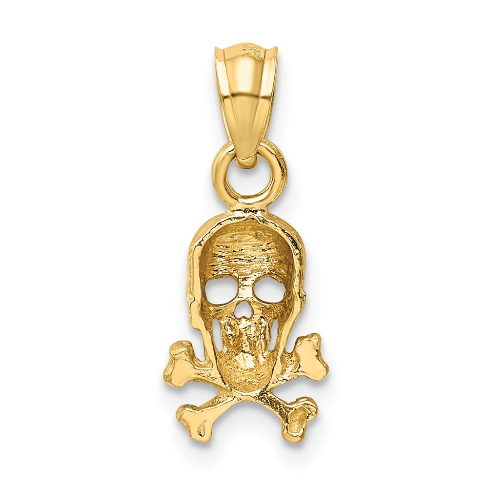 FJC Finejewelers 10 kt Yellow Gold Skull and Cross Bones Charm 19 x 8 mm