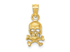 FJC Finejewelers 10 kt Yellow Gold Skull and Cross Bones Charm 19 x 8 mm