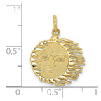 FJC Finejewelers 10 kt Yellow Gold Flaming Sun Charm 22 x 17 mm
