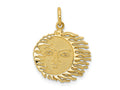 FJC Finejewelers 10 kt Yellow Gold Flaming Sun Charm 22 x 17 mm