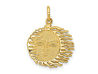 FJC Finejewelers 10 kt Yellow Gold Flaming Sun Charm 22 x 17 mm