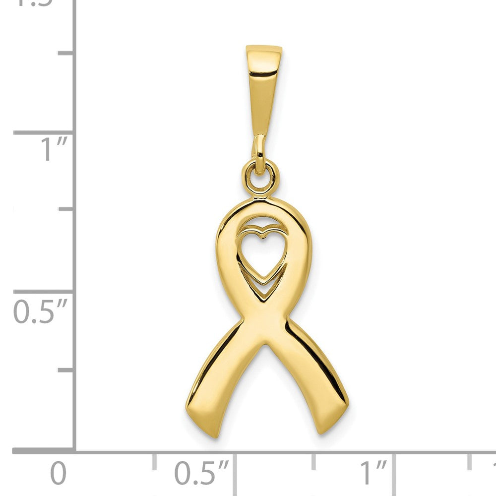 FJC Finejewelers 10 kt Yellow Gold Heart In Awareness Charm 30 x 12 mm