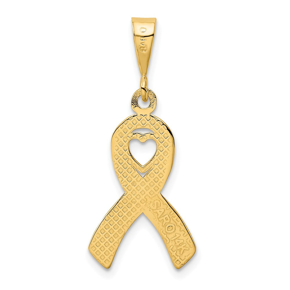 FJC Finejewelers 10 kt Yellow Gold Heart In Awareness Charm 30 x 12 mm