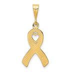 FJC Finejewelers 10 kt Yellow Gold Heart In Awareness Charm 30 x 12 mm
