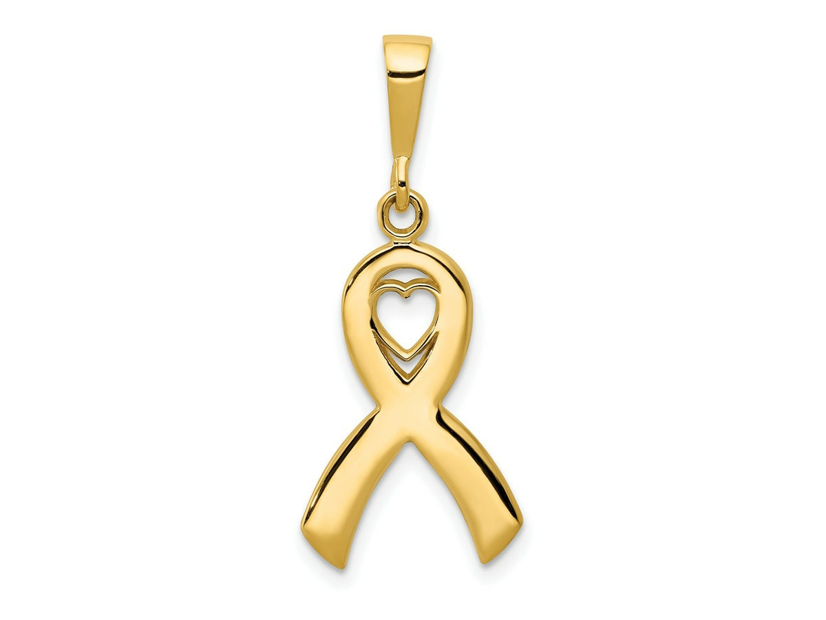 FJC Finejewelers 10 kt Yellow Gold Heart In Awareness Charm 30 x 12 mm
