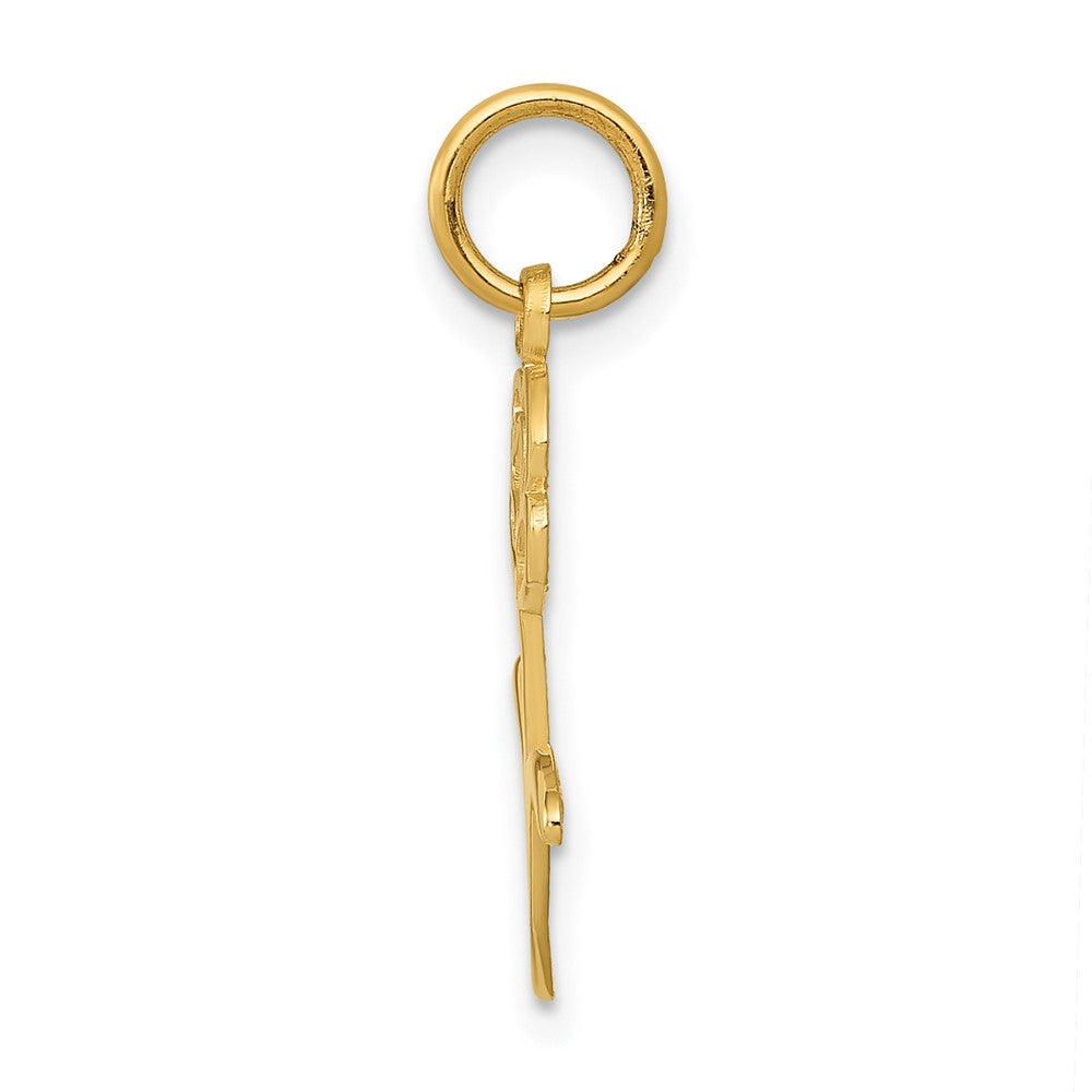 FJC Finejewelers 10 kt Yellow Gold Rose Charm 23 x 9 mm