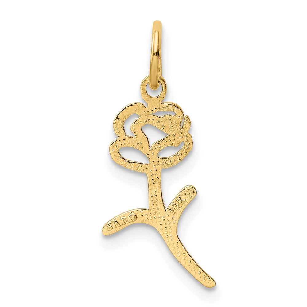FJC Finejewelers 10 kt Yellow Gold Rose Charm 23 x 9 mm