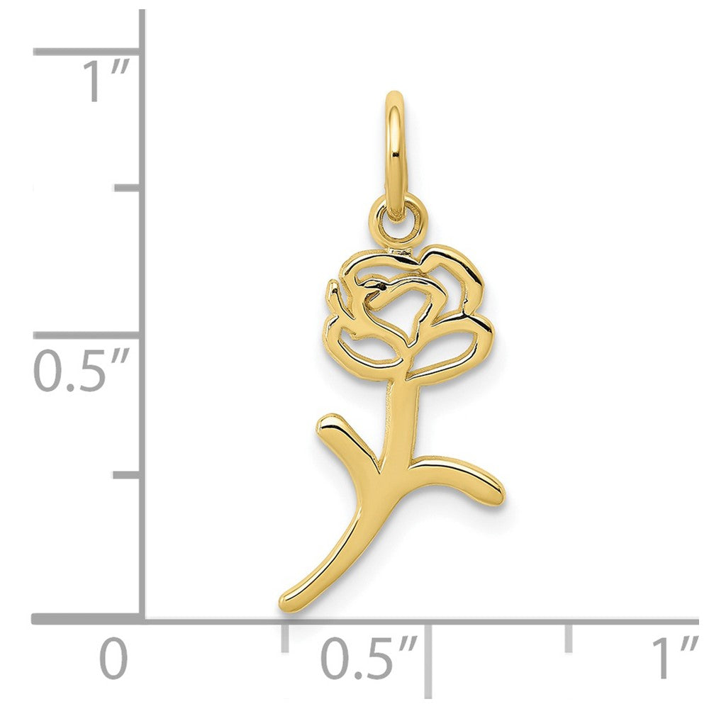 FJC Finejewelers 10 kt Yellow Gold Rose Charm 23 x 9 mm