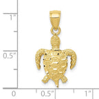 FJC Finejewelers 10 kt Yellow Gold Turtle Charm 26 x 14 mm