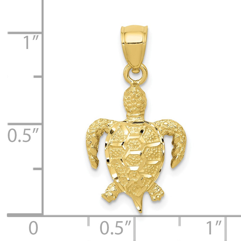 FJC Finejewelers 10 kt Yellow Gold Turtle Charm 26 x 14 mm