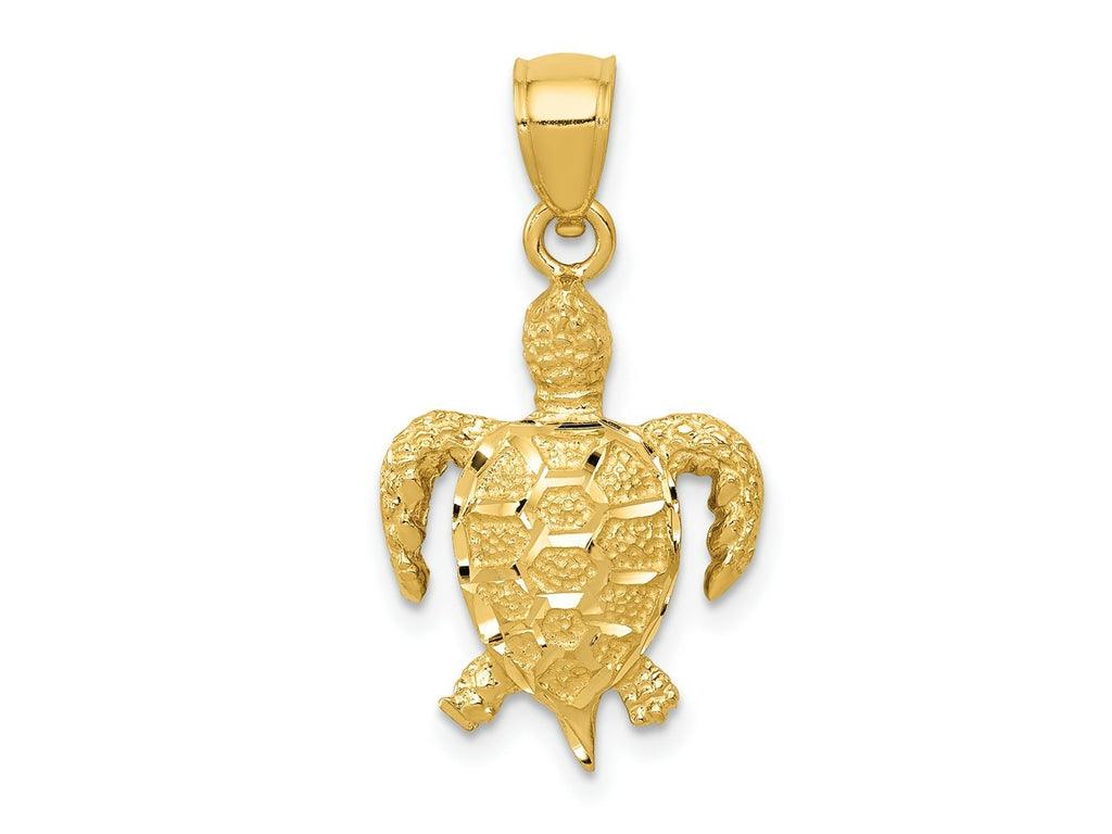 FJC Finejewelers 10 kt Yellow Gold Turtle Charm 26 x 14 mm
