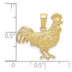 FJC Finejewelers 10 kt Yellow Gold Rooster Charm 21 x 23 mm