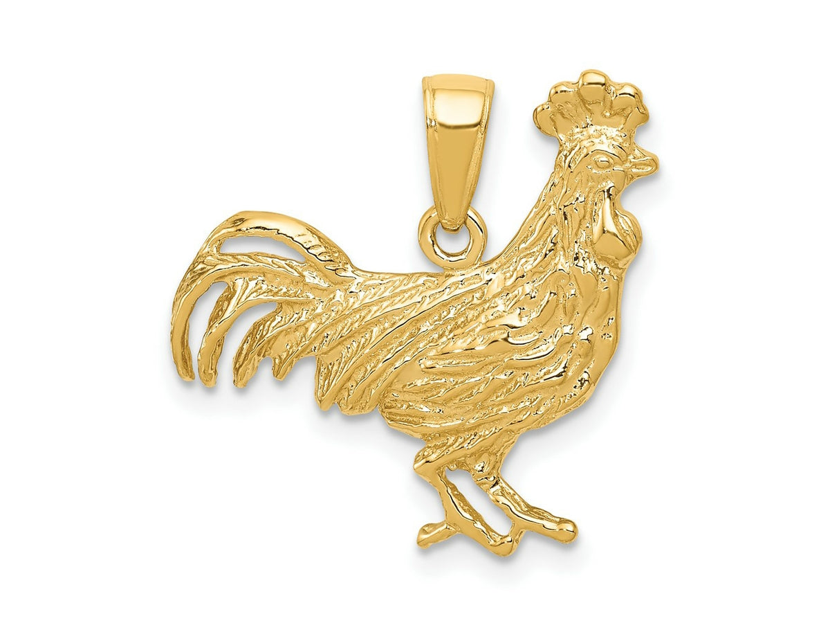 FJC Finejewelers 10 kt Yellow Gold Rooster Charm 21 x 23 mm