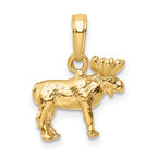 FJC Finejewelers 10 kt Yellow Gold 3-D Moose Charm 16 x 14 mm