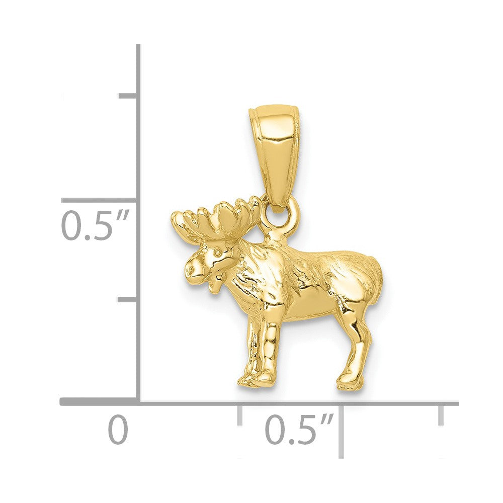 FJC Finejewelers 10 kt Yellow Gold 3-D Moose Charm 16 x 14 mm