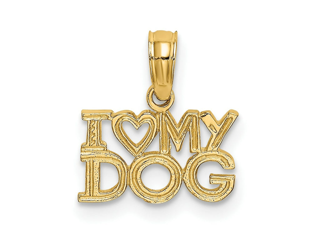 FJC Finejewelers 10 kt Yellow Gold I HEART MY DOG Charm 11 x 11 mm