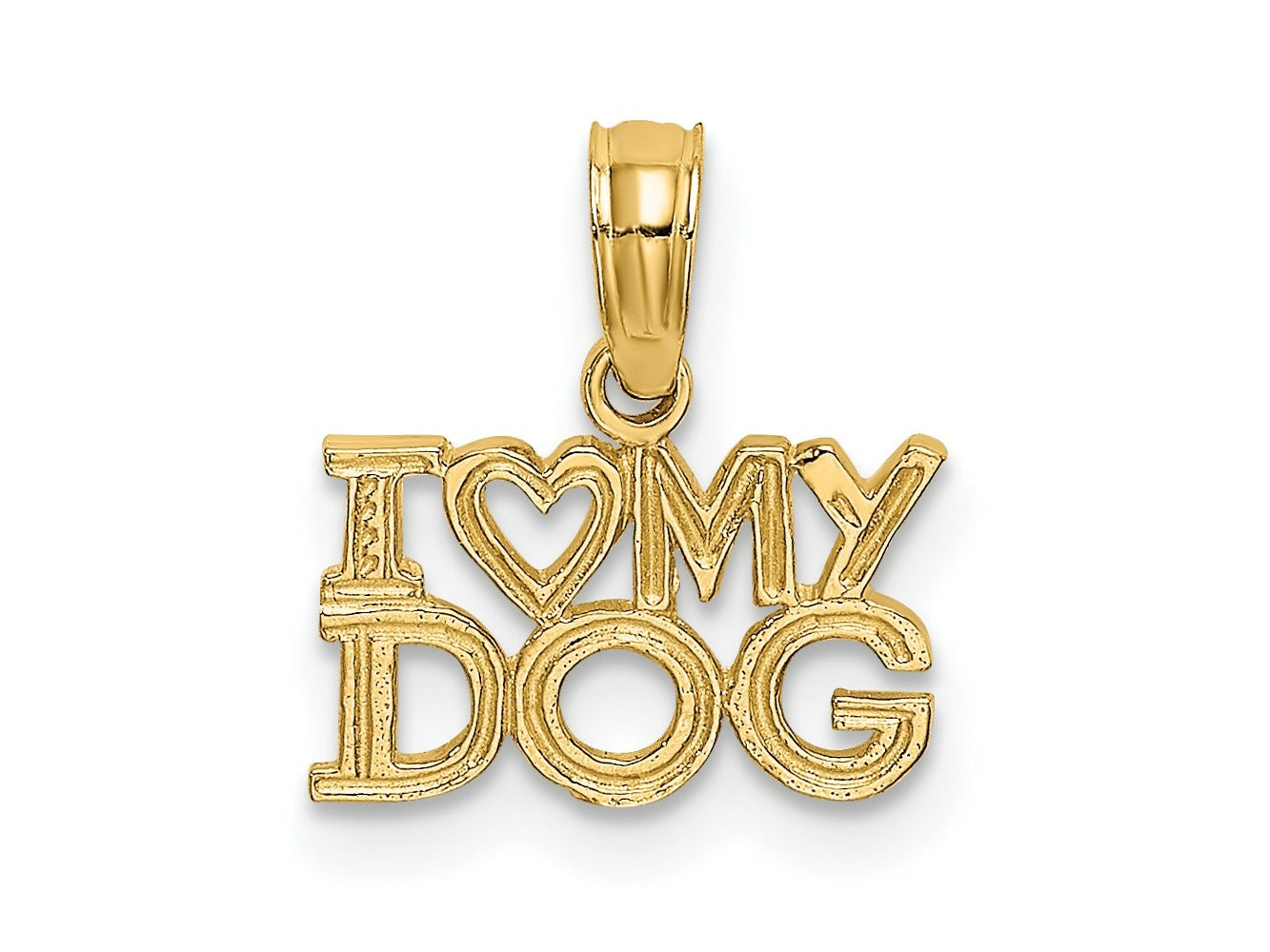 FJC Finejewelers 10 kt Yellow Gold I HEART MY DOG Charm 11 x 11 mm