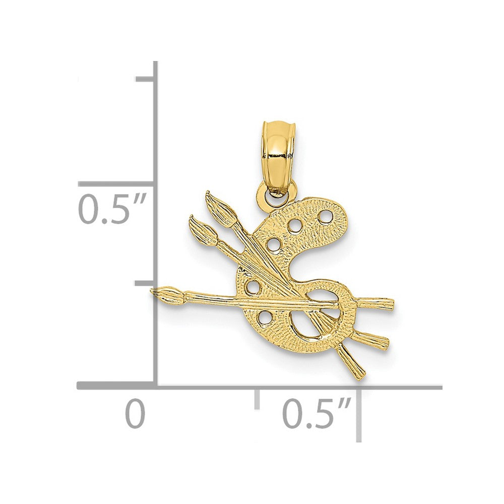 FJC Finejewelers 10 kt Yellow Gold Paint Pallet Charm 12 x 15 mm