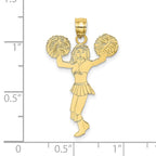 FJC Finejewelers 10 kt Yellow Gold Cheerleader with Pom-Poms Charm 26 x 18 mm