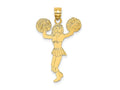 FJC Finejewelers 10 kt Yellow Gold Cheerleader with Pom-Poms Charm 26 x 18 mm