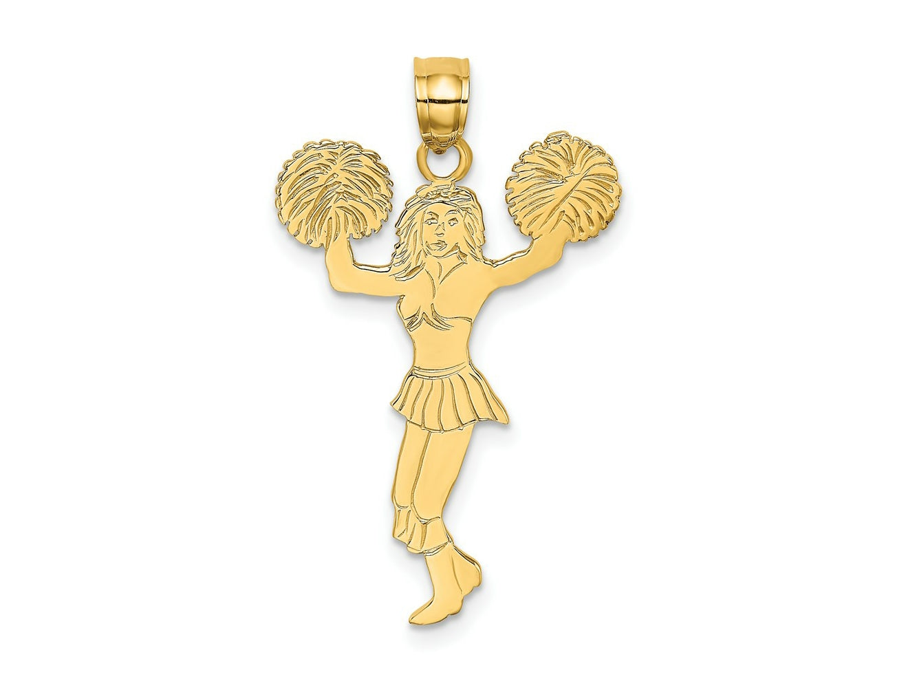 FJC Finejewelers 10 kt Yellow Gold Cheerleader with Pom-Poms Charm 26 x 18 mm