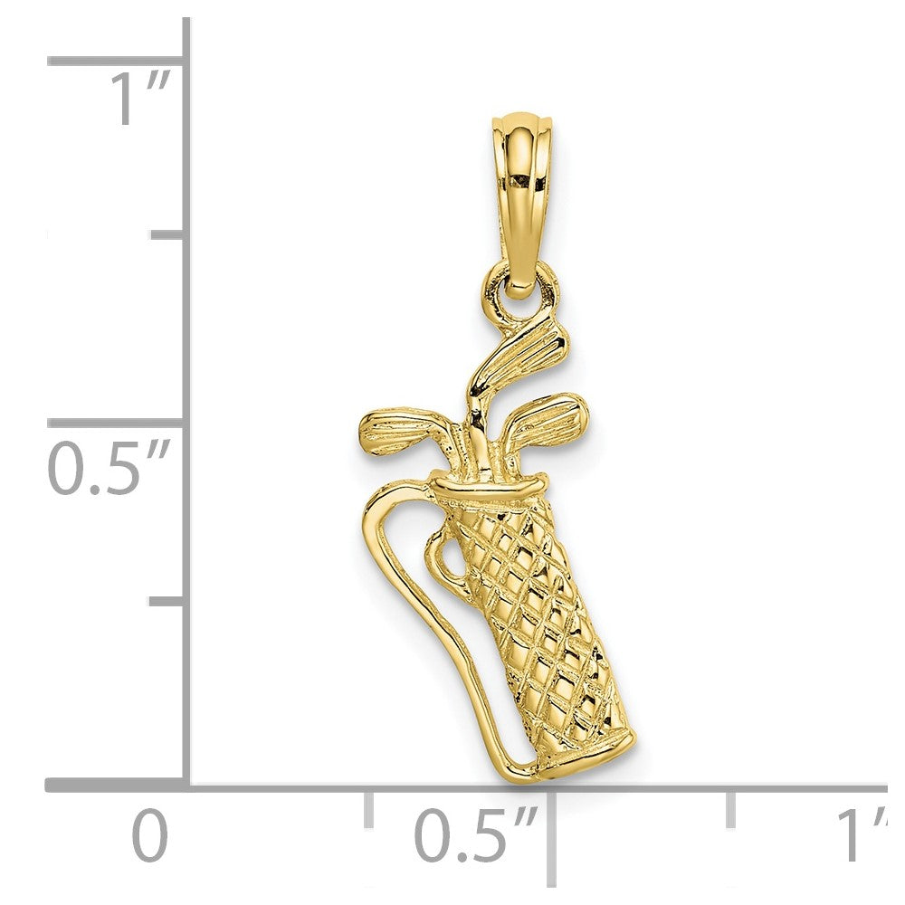 FJC Finejewelers 10 kt Yellow Gold Golf Bag with Clubs Charm 16 x 9 mm