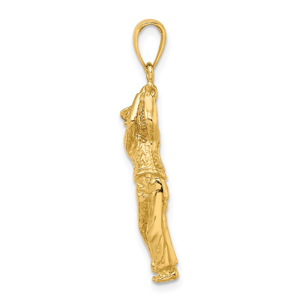 FJC Finejewelers 10 kt Yellow Gold Golf Bag with Clubs Charm 16 x 9 mm