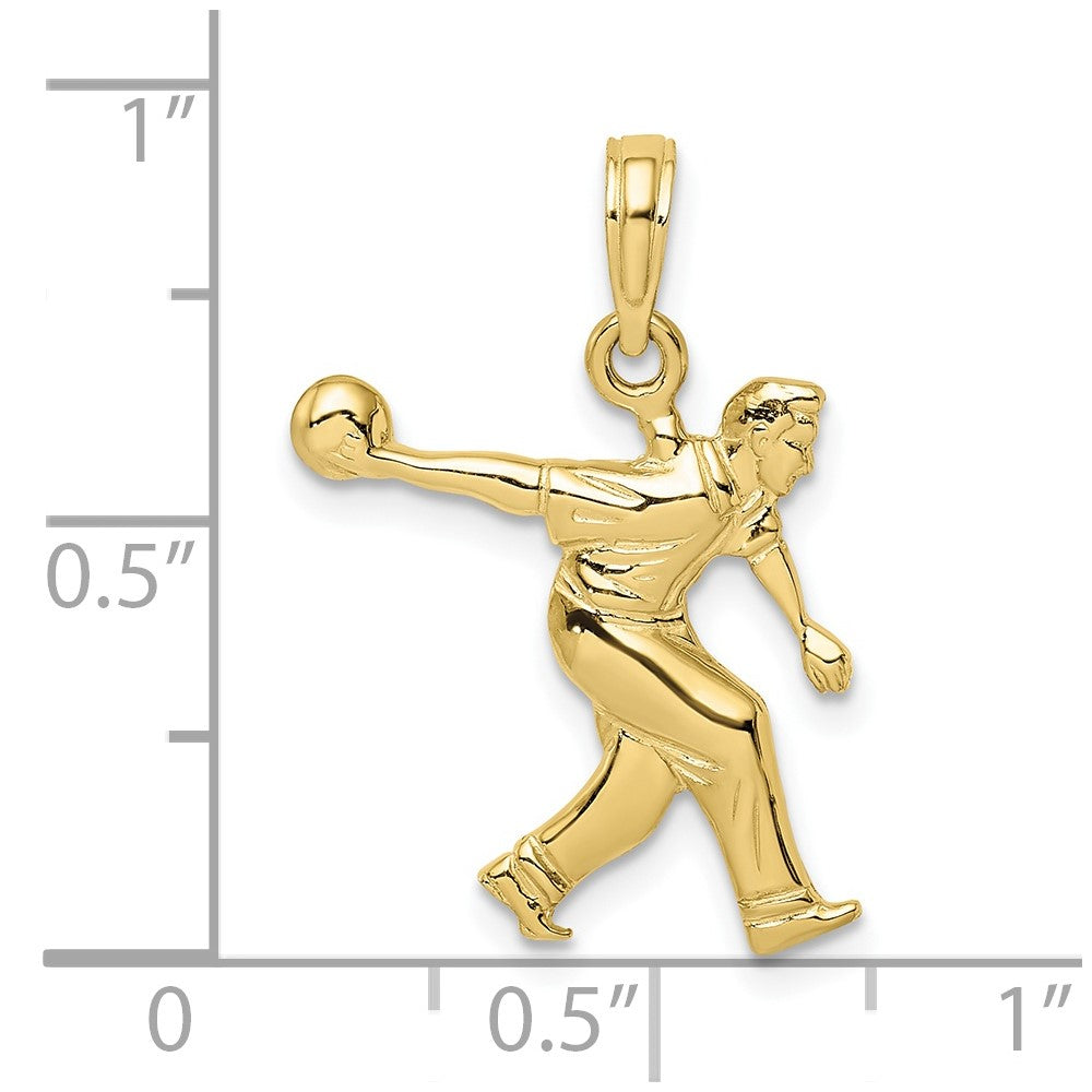 FJC Finejewelers 10 kt Yellow Gold Male Bowling Charm 19 x 22 mm