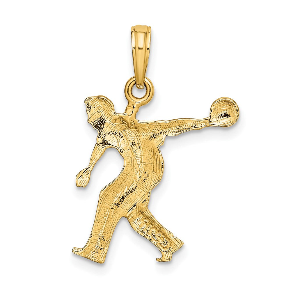 FJC Finejewelers 10 kt Yellow Gold Male Bowling Charm 19 x 22 mm