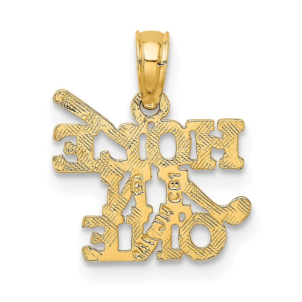 FJC Finejewelers 10 kt Yellow Gold HOLE IN ONE with Golf Club Charm 11 x 12 mm