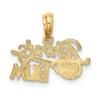 FJC Finejewelers 10 kt Yellow Gold TENNIS BUM with Racquet Charm 8 x 17 mm