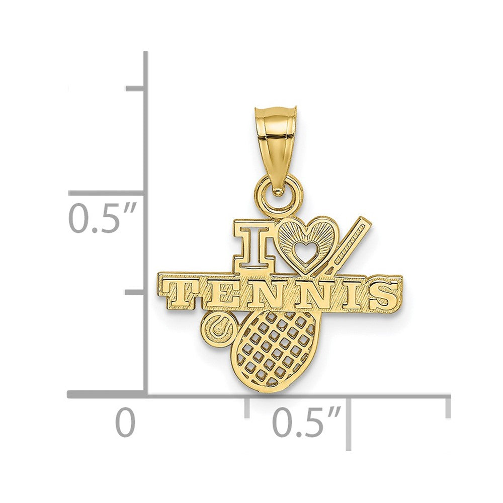 FJC Finejewelers 10 kt Yellow Gold I HEART TENNIS Charm 12 x 16 mm