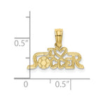 FJC Finejewelers 10 kt Yellow Gold I HEART SOCCER Charm 6 x 16 mm