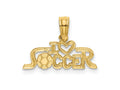 FJC Finejewelers 10 kt Yellow Gold I HEART SOCCER Charm 6 x 16 mm