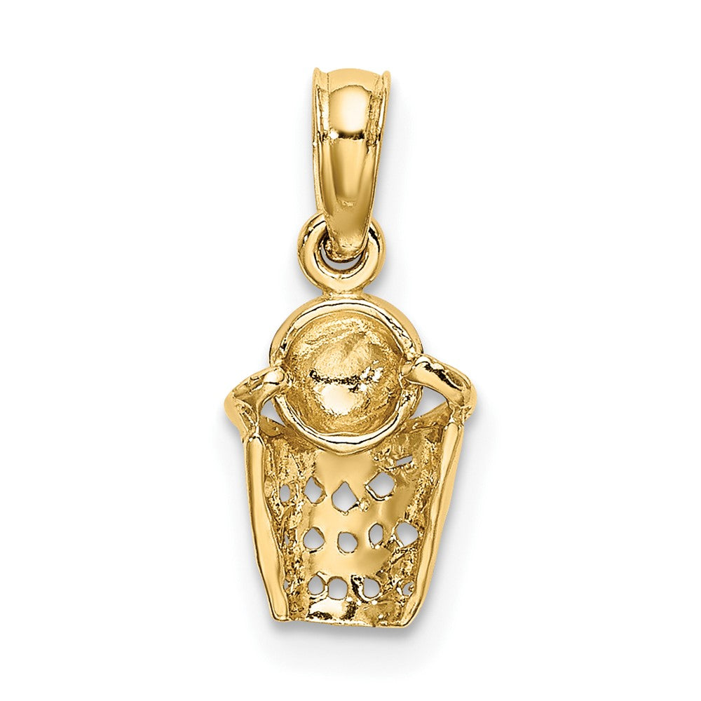 FJC Finejewelers 10 kt Yellow Gold Basketball with Net Charm 9 x 6 mm