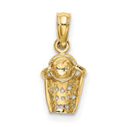 FJC Finejewelers 10 kt Yellow Gold Basketball with Net Charm 9 x 6 mm