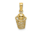 FJC Finejewelers 10 kt Yellow Gold Basketball with Net Charm 9 x 6 mm