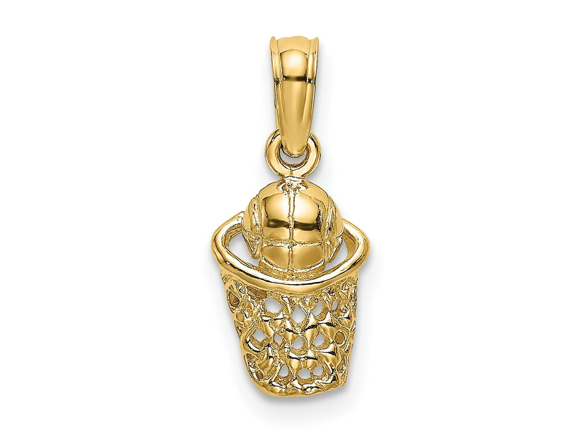 FJC Finejewelers 10 kt Yellow Gold Basketball with Net Charm 9 x 6 mm