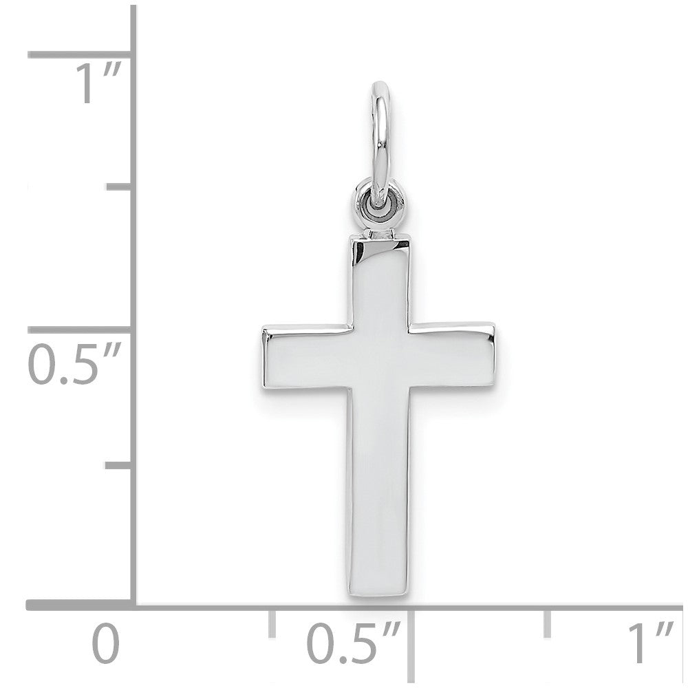 FJC Finejewelers 10 kt White Gold Themed Cross Charm 25 mm x 12 mm