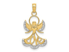 FJC Finejewelers 10 kt Yellow Gold with Rhodium Love Angel Charm 27 x 13 mm