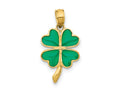 FJC Finejewelers 10 kt Yellow Gold 4-Leaf Clover Enameled Charm 20 x 10 mm