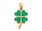 FJC Finejewelers 10 kt Yellow Gold 4-Leaf Clover Enameled Charm 20 x 10 mm